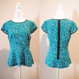 Kensie Peplum polka dot top worn once